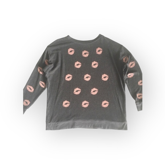 HTF: new Wildfox Couture ᪥ Covered in Kisses ᪥ Lips Roadtrip BBJ ᪥ Dirty Black - Picture 7 of 16